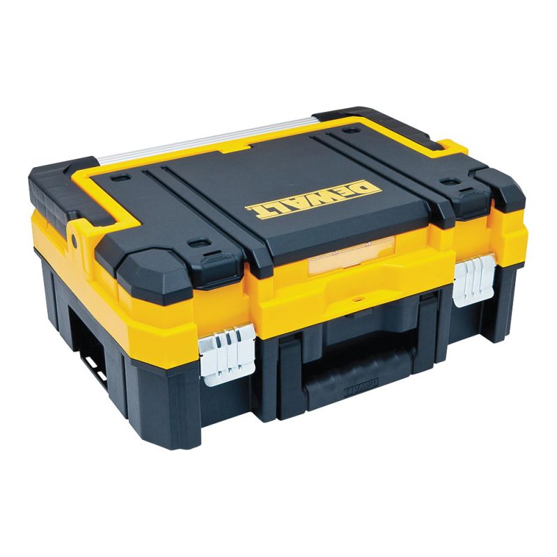 DeWALT TSTAK I Series DWST17808 Tool Box, 66 lb, Plastic, Black/Yellow, 4-Compartment Black/Yellow