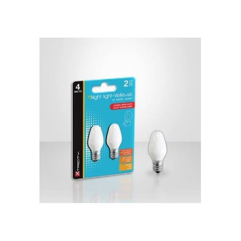 Xtricity 1-63010 Night Light Bulb, 4 W, Candelabra Lamp Base, C7 Lamp, Soft White Light, 10 Lumens