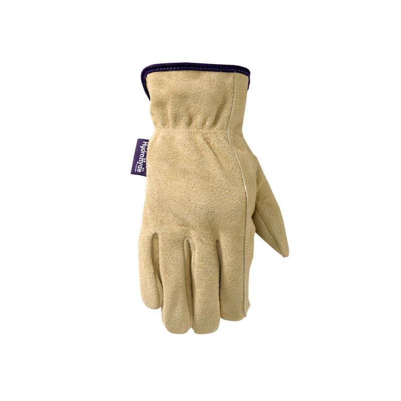 HydraHyde 1003M Gloves, Women&#039;s, M, 7 to 7-1/2 in L, Keystone Thumb, Elastic Cuff, Cowhide Leather, Timber M, Timber