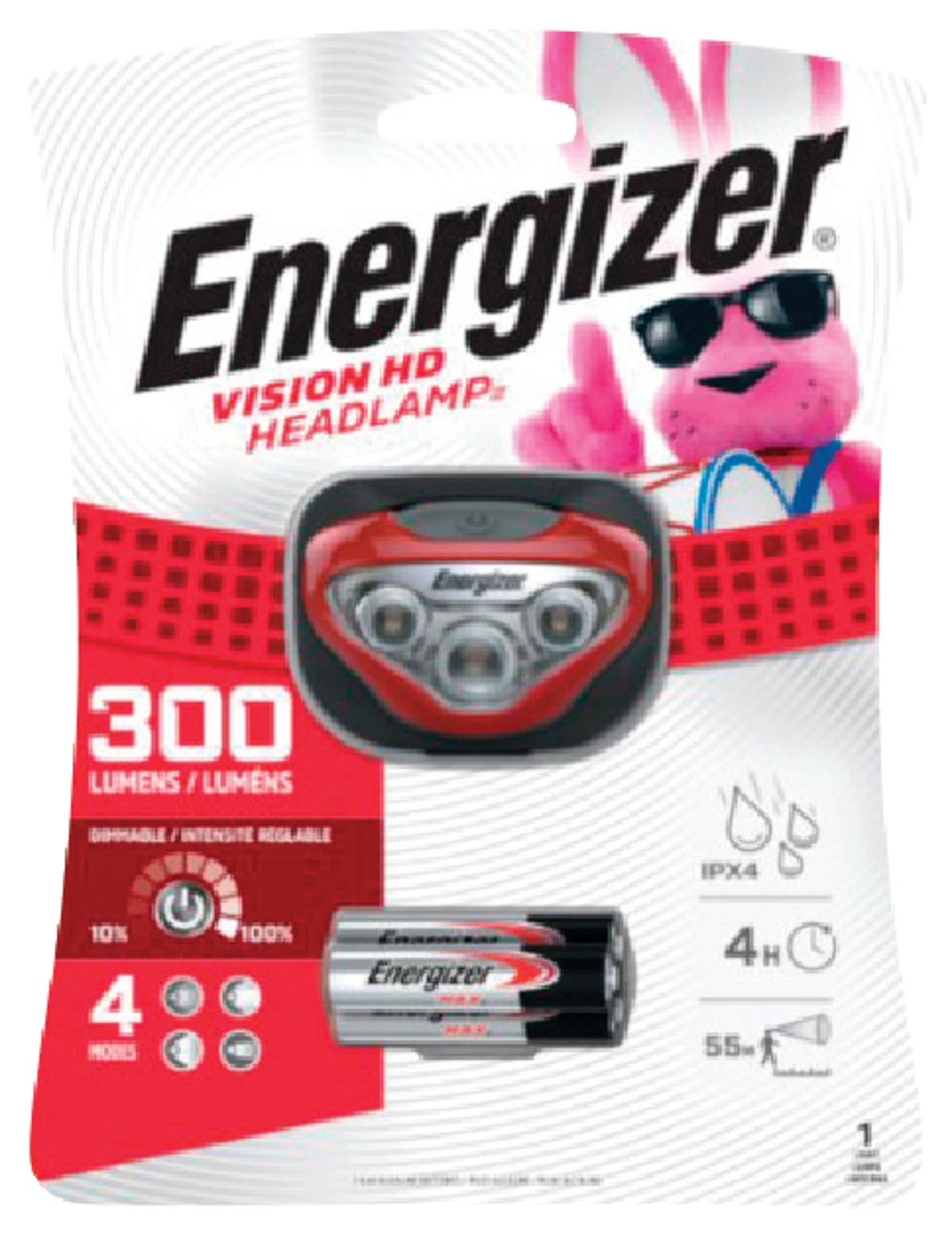 Energizer Vision Phare 100 lm DEL Headlamp Head Torch 3 piles AAA