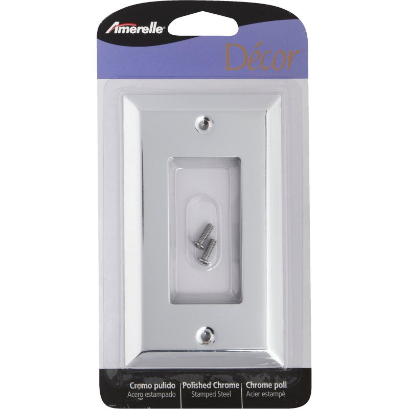 Amerelle Stamped Steel Rocker Decorator Wall Plate Polished Chrome