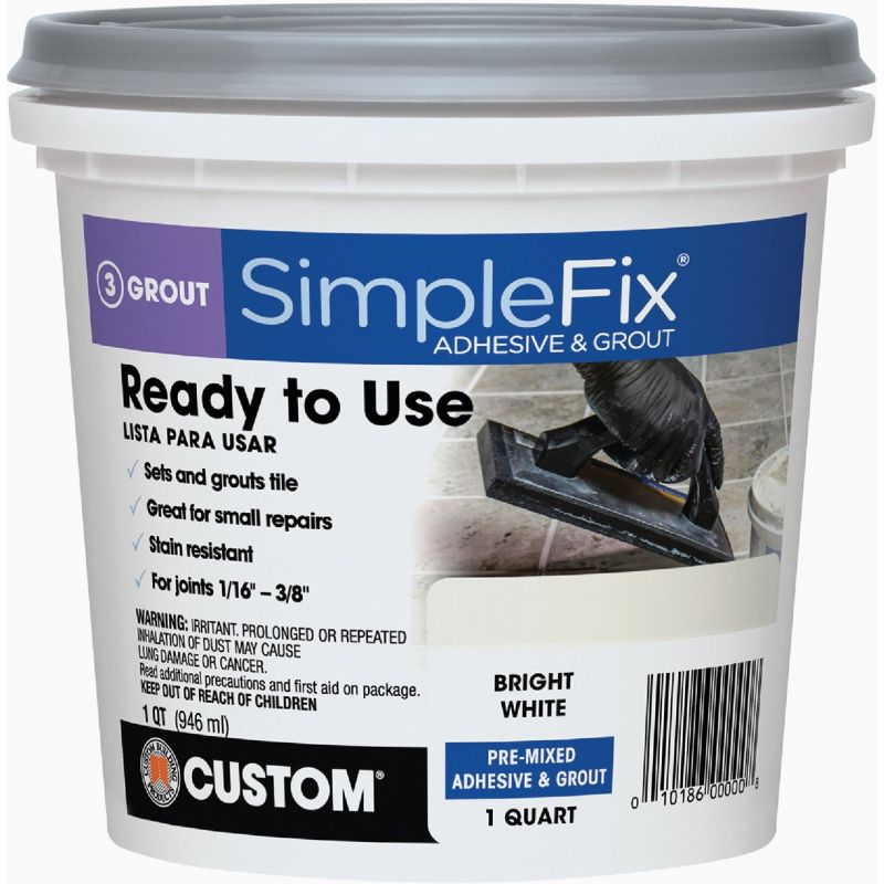 Custom Building Products Simplefix Adhesive &amp; Grout Quart, Bright White