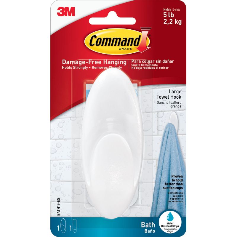 Command Bath Adhesive Hook White