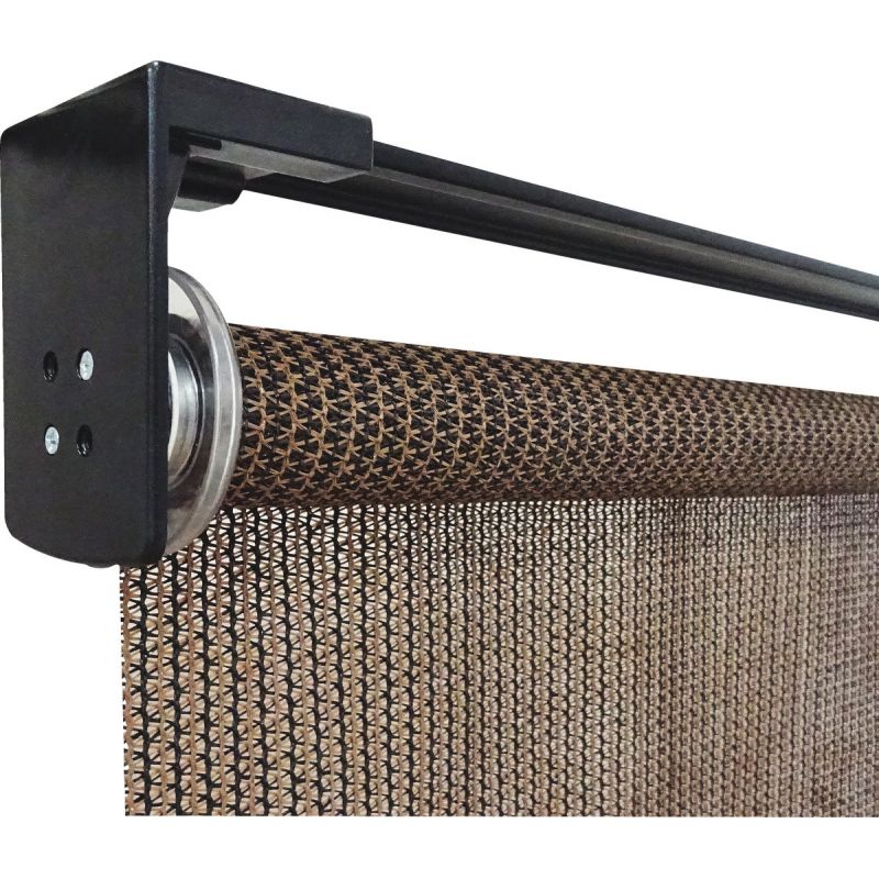 Home Impressions Fabric Indoor/Outdoor Cordless Roller Shade 96 In. X 72 In., Brown