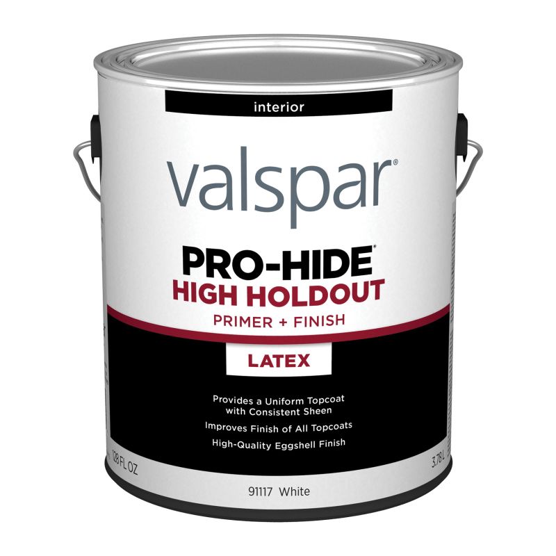 Valspar Pro-Hide 91117 07 Interior High-Holdout Primer, White, 1 gal, Metal Pail White