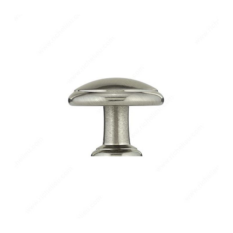 Richelieu BP80930195 Knob, 31/32 in Projection, Metal, Brushed Nickel 1-3/16 In, Gray, Transitional