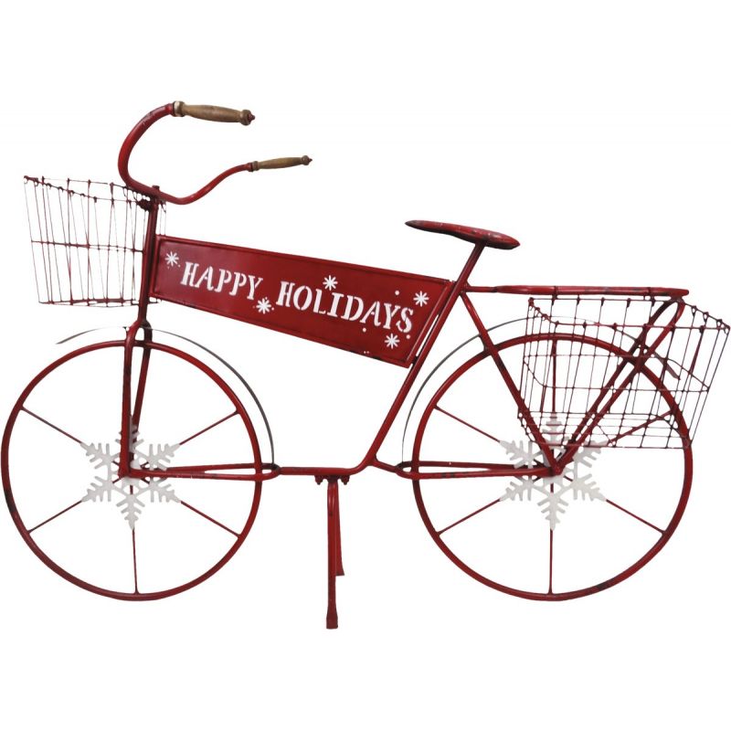Alpine Red Metal Bicycle Holiday Decoration