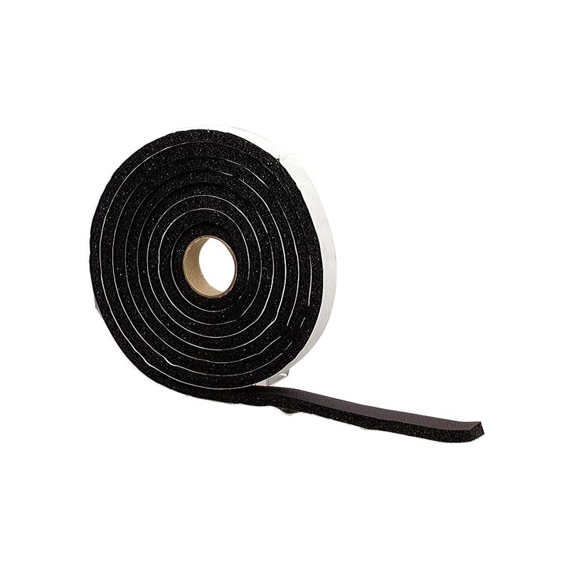 M-D 06577 Premium Weatherstrip Tape, 1/4 x 1/2 in W, 10 ft L, Rubber, Black Black
