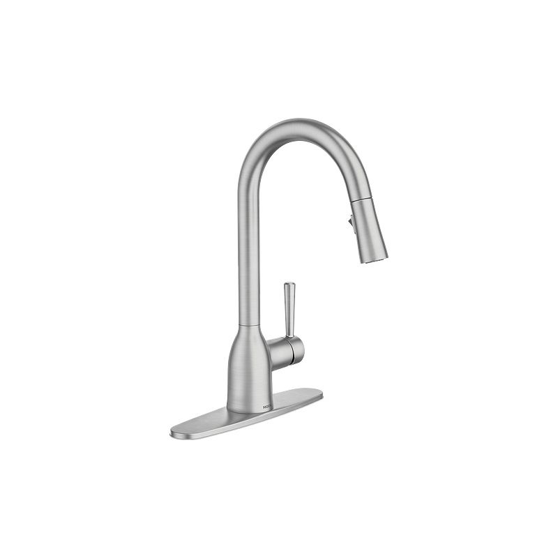 Moen Adler Series 87233SRS Kitchen Faucet, 1.5 gpm, 1-Faucet Handle, 1-Faucet Hole, Polymer/Stainless Steel