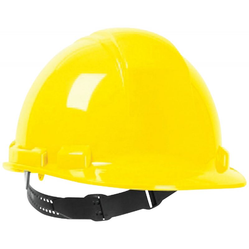 Safety Works Cap Style Non-Vented Hard Hat with Pin Lock 6 To 8 (19 In. To 25 In.), Yellow