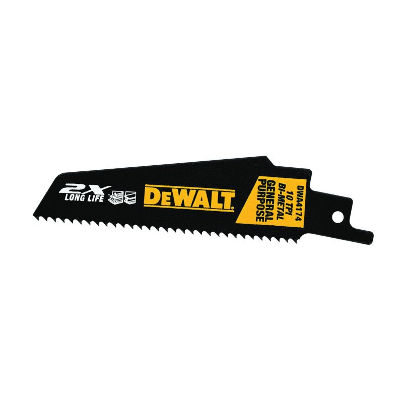 DeWALT DWA4174 Reciprocating Saw Blade, 1 in W, 4 in L, 10 TPI Black