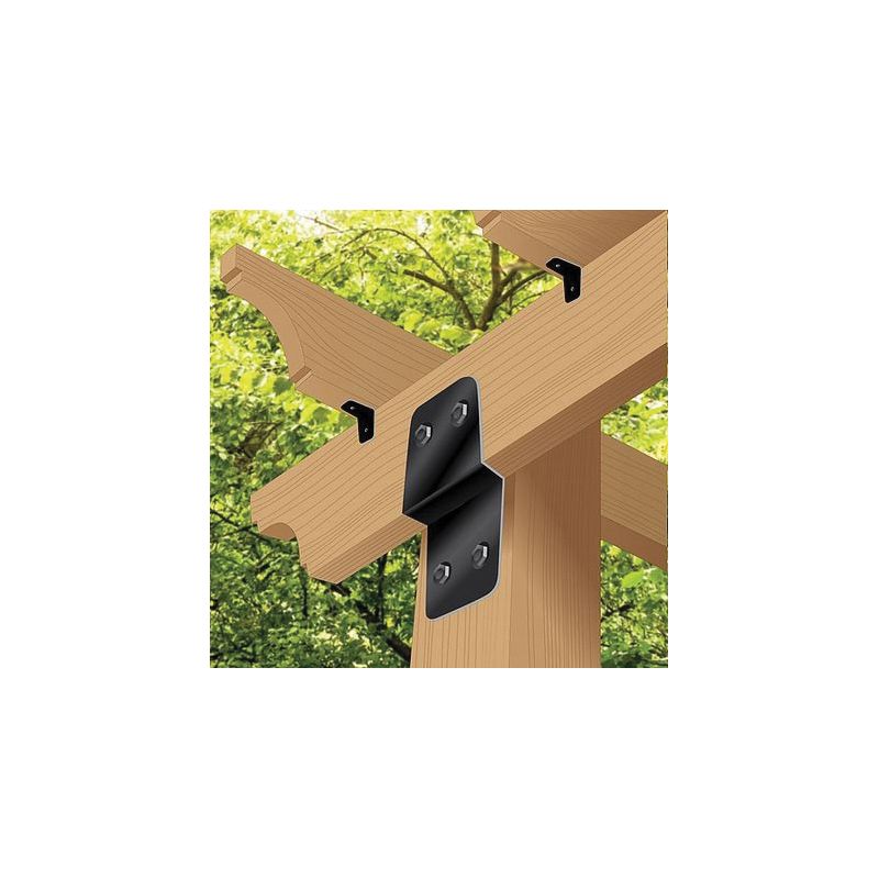 Nuvo Iron P2B7 Post to Beam Support, 6 in H, Steel, Black, Galvanized/Powder-Coated, 2/PK Black