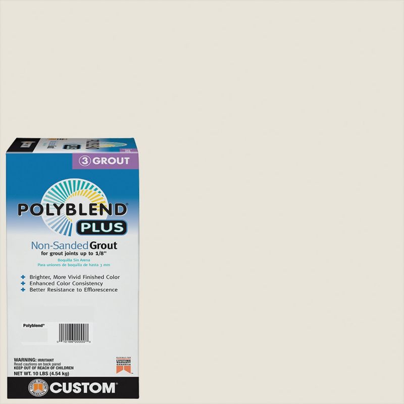 Custom Building Products PolyBlend PLUS Non-Sanded Tile Grout 10 Lb., Bright White