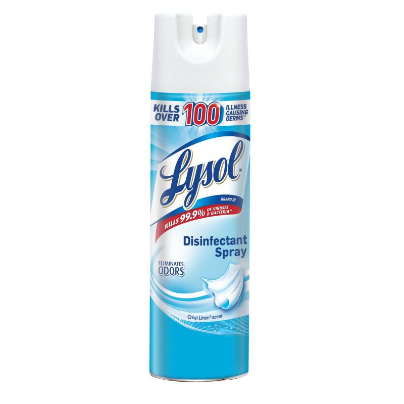Lysol 74828 Disinfectant, 19 oz, Liquid, Crisp Linen, Clear/Water White Clear/Water White