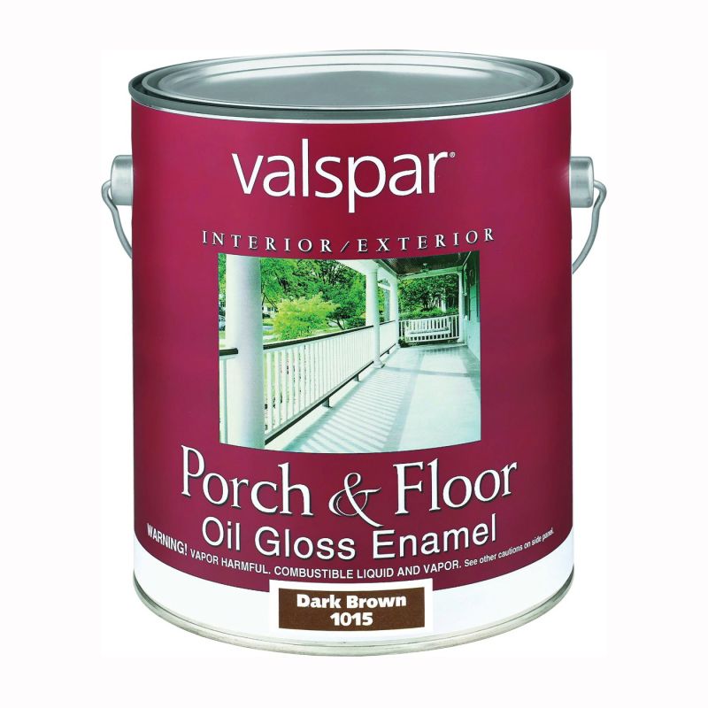 Valspar 027.0001015.007 Porch and Floor Enamel Paint, High-Gloss, Dark Brown, 1 gal Dark Brown (Pack of 2)