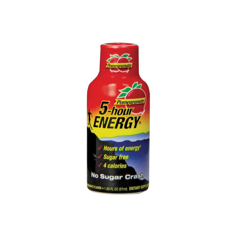 5-hour ENERGY 818125 Sugar-Free Energy Drink, Liquid, Pomegranate Flavor, 1.93 oz Bottle (Pack of 12)