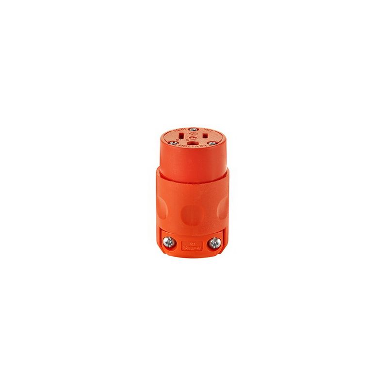 Leviton 515CV-OR Electrical Connector, 2 -Pole, 15 A, 125 VAC, NEMA: NEMA 5-15R, Orange Orange