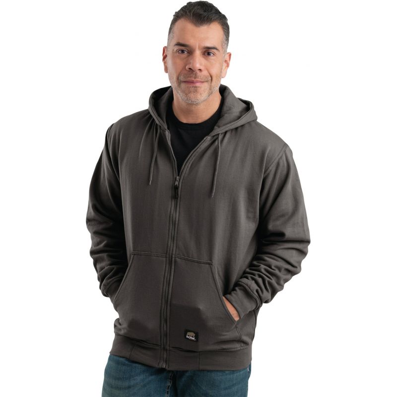 Berne Men&#039;s Heritage Thermal-Lined Full-Zip Hooded Sweatshirt L, Charcoal
