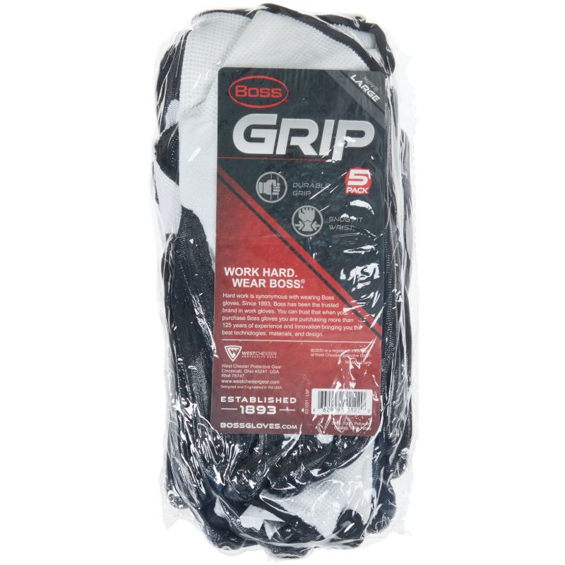 Boss Grip Nitrile Coated Glove L, Black &amp; White