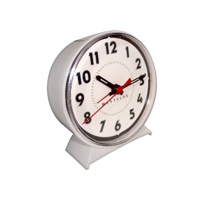 Westclox 15550 Alarm Clock, Plastic Case, White Case