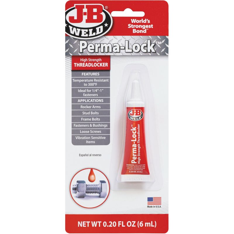J-B Weld High Strength Perma-Lock Threadlocker Red, 0.2 Oz.