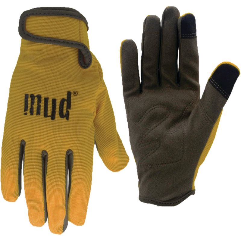 Mud Synthethic Leather Garden Gloves M/L, Saffron