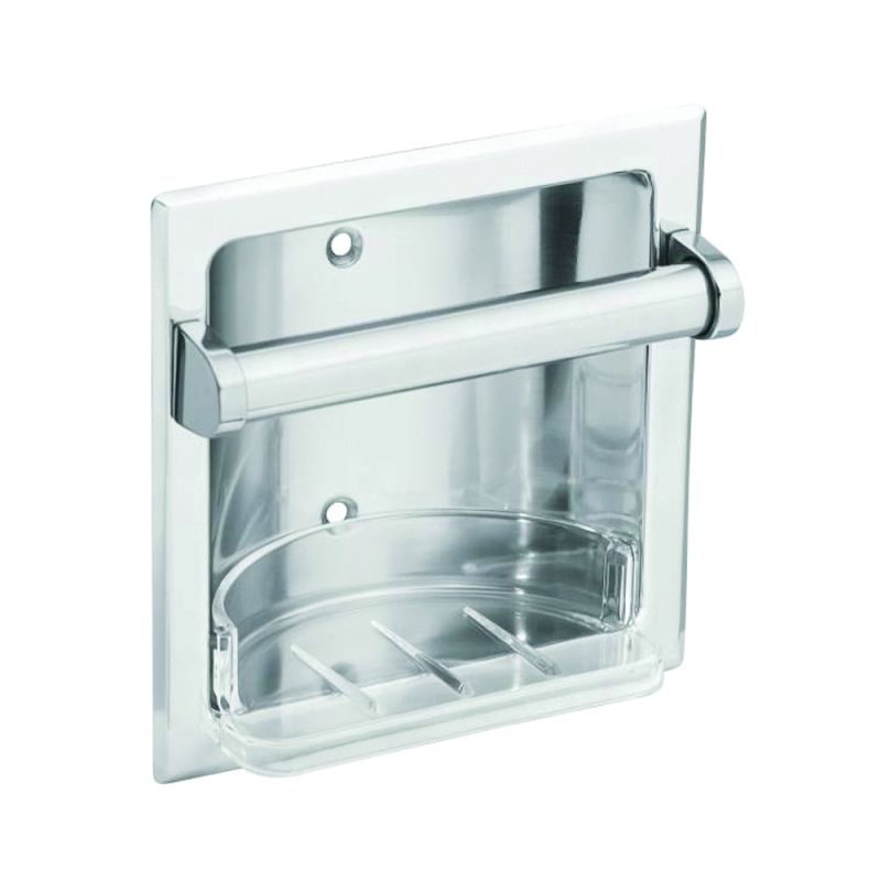 Moen 2565CH Soap Holder and Utility Bar, Recessed Mounting, Zinc