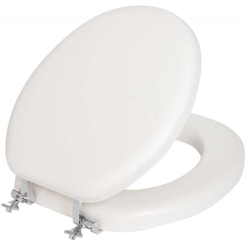 Mayfair Round Premium Soft Toilet Seat With Chrome Hinges White, Round