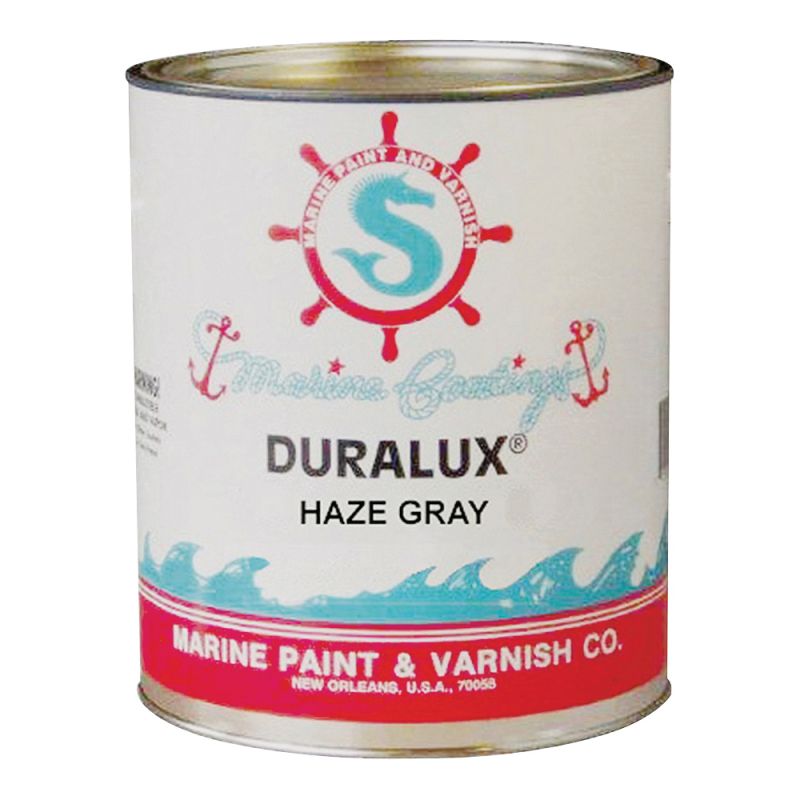 Duralux M731-4 Marine Enamel, High-Gloss, Haze Gray, 1 qt Can Haze Gray