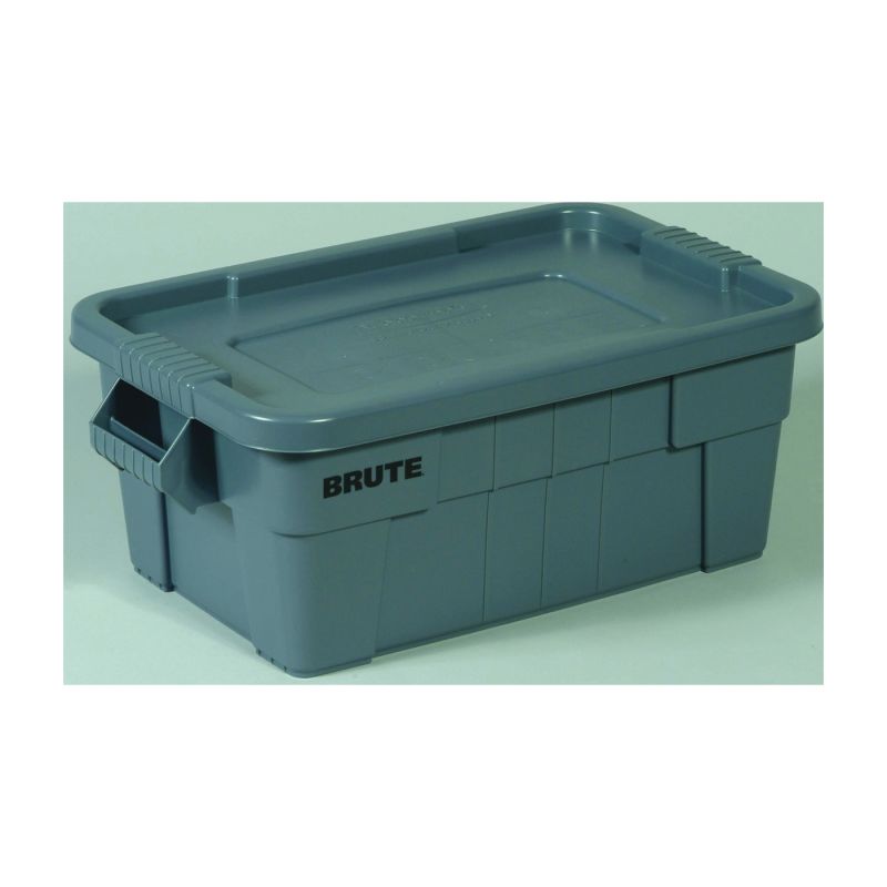 Brute 1836781 Storage Tote with Lid, Gray, 27-7/8 in L, 17-3/8 in W, 15 in H 20 Gal, Gray