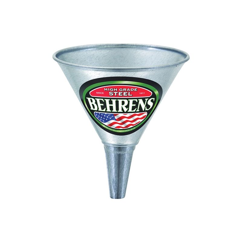 Behrens GF51 Funnel with Screen, 1 qt Capacity, Galvanized Steel, 7 in H 1 Qt