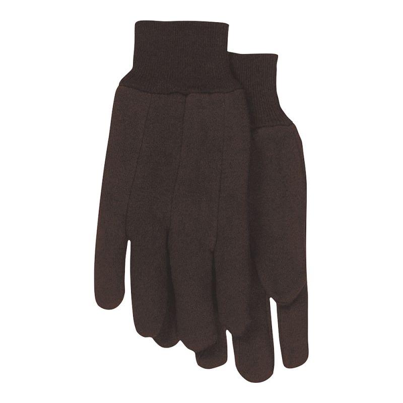 Boss 4020-6 Protective Gloves, L, Straight Thumb, Clute-Cut, Knit Wrist Cuff, Polyester, Brown L, Brown