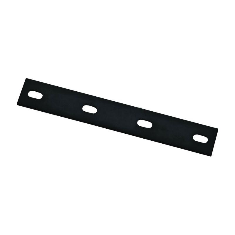National Hardware N351-456 Mending Plate, 10 in L, 1-1/2 in W, 5/16 Gauge, Steel, Powder-Coated, Carriage Bolt Mounting Black