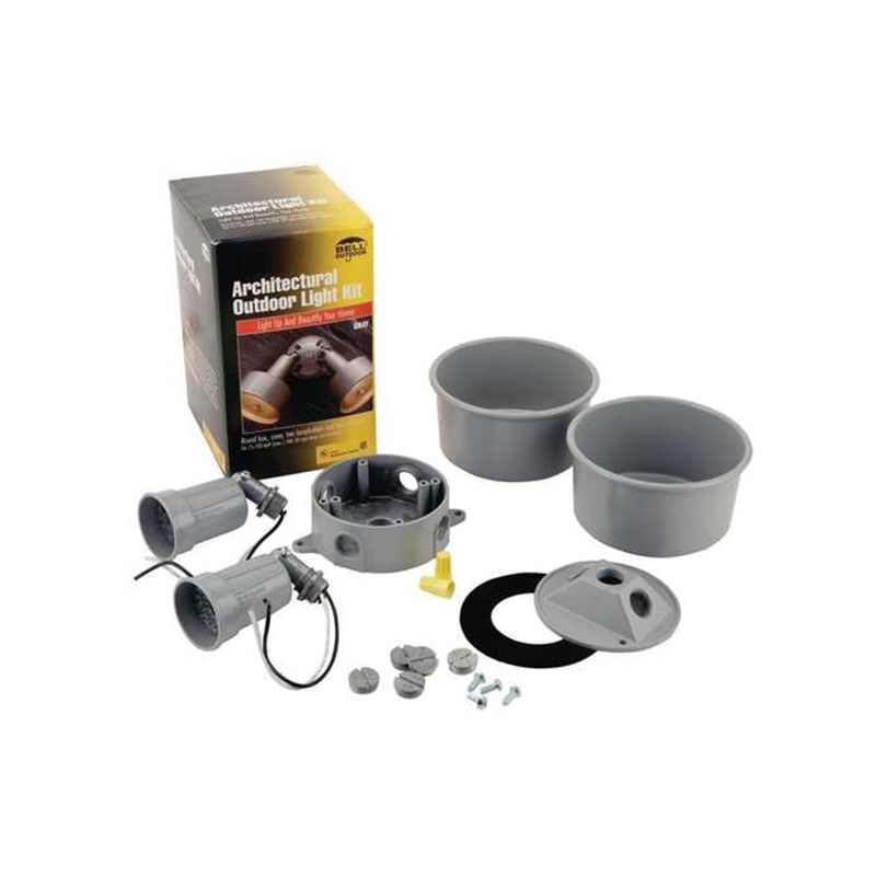 Hubbell 5876-5CN Round Light Kit, Metal, Gray, Powder-Coated Gray