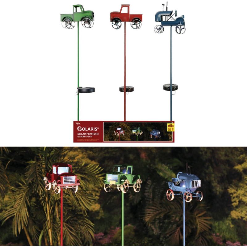 Alpine Rustic Farm Truck Solar Stake Light Assorted (Pack of 6)