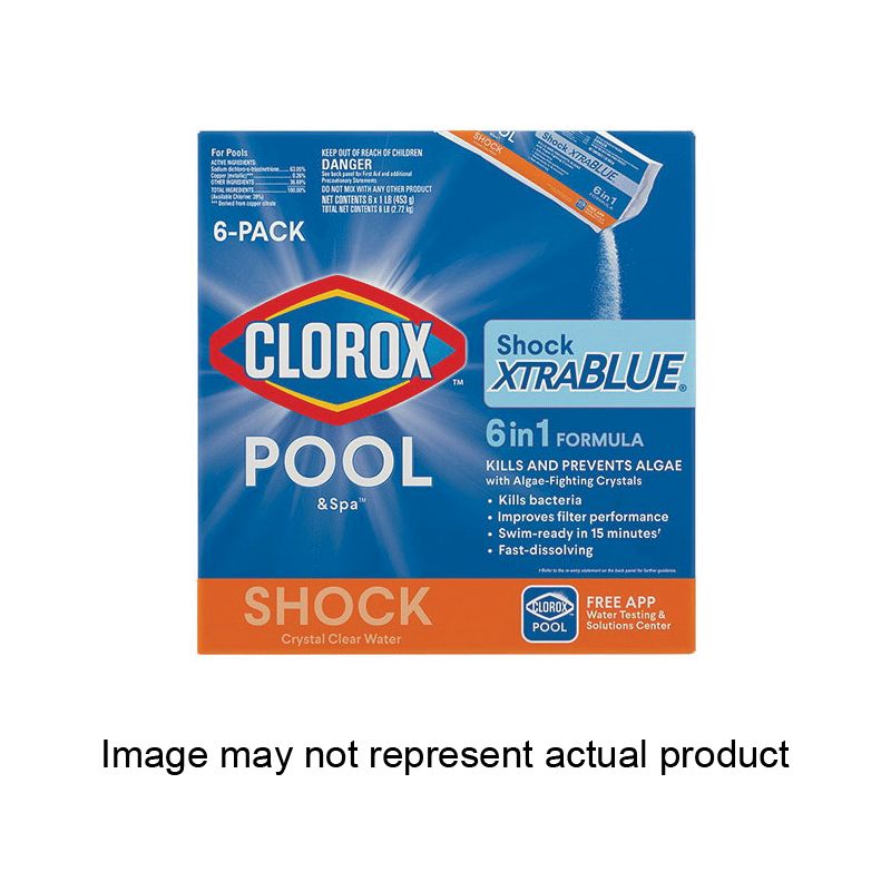 Clorox POOL &amp; Spa Shock Xtrablue 33020CLX Pool Chemical, 1 lb Bottle, Solid, Chlorine, Blue/Green Blue/Green (Pack of 20)
