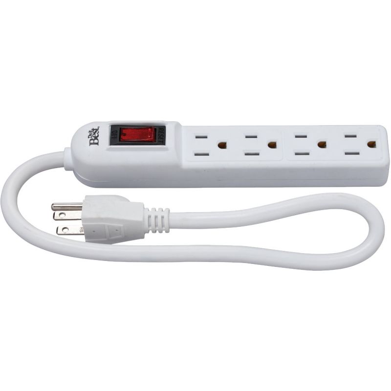 Do it Best 4-Outlet Power Strip White, 15