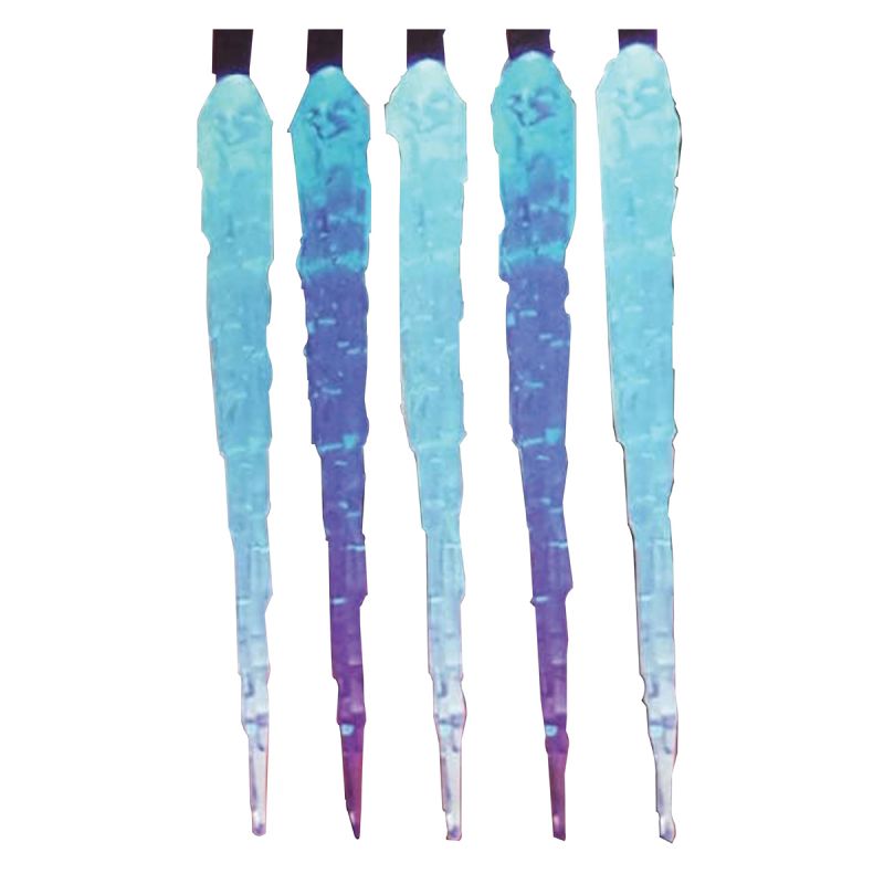 Hometown Holidays 1805 Icicle Light, 2.4 W, 10-Lamp, LED Lamp, Pure White/Blue Light, 8-1/2 ft L (Pack of 18)