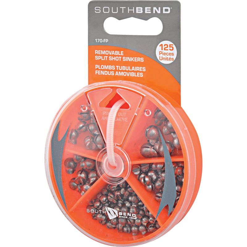 SouthBend 125-Piece Removable Split Shot Sinker Kit