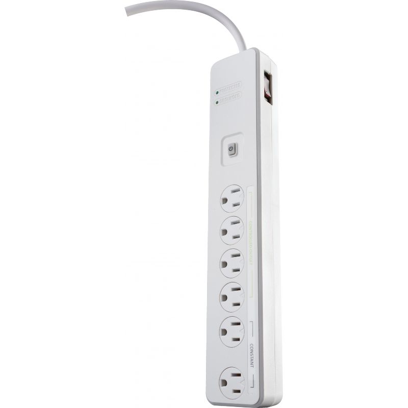 Woods Remote Control Surge Protector Strip White, 15