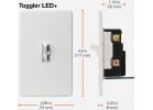 Lutron Toggler LED/CFL Slide Dimmer Switch Light Almond