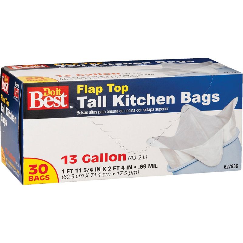 Do it Best Tall Kitchen Trash Bag 13 Gal., White