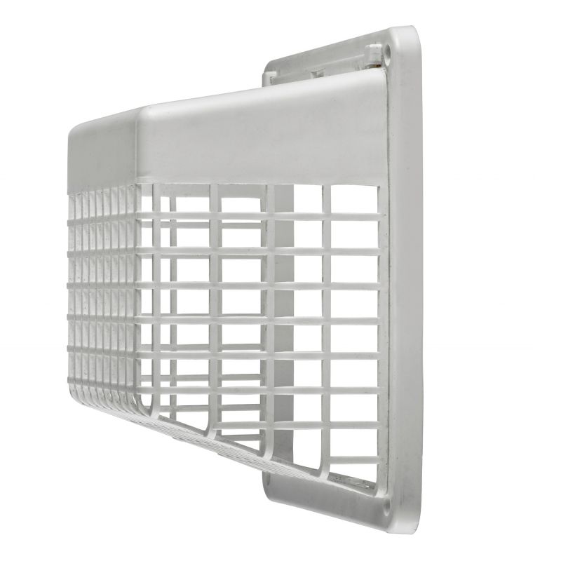 Lambro 1491WG Vent Guard, Universal, Plastic, White, For: 3 in, 4 in Hoods, Louvered Vents White