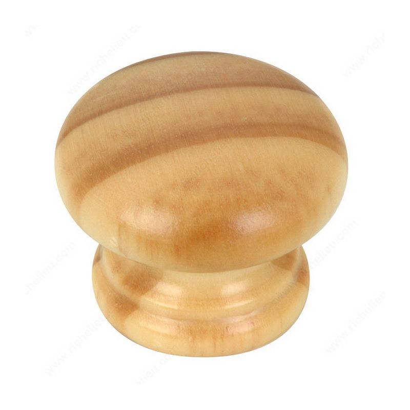 Richelieu BP7035851 Knob, 1-5/32 in Projection, Wood, Pine Eclectic