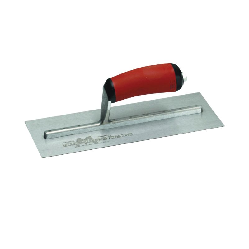 Marshalltown MXS1D Finishing Trowel, 11 in L Blade, 4-1/2 in W Blade, Carbon Steel Blade, Square End, Curved Handle 11 In