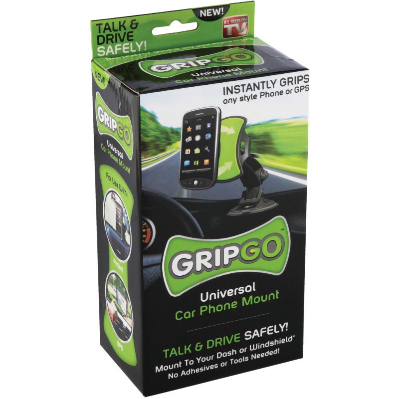 GripGo GPS/Cell Phone Holder 8 In. H X 6 In. W X 9 In. D, Black/Green
