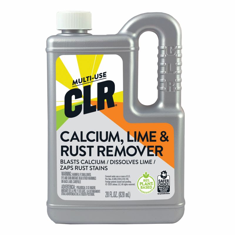 CLR CL-12 Calcium/Lime/Rust Cleaner, 28 oz, Liquid, Slightly Acidic, Lime Green Lime Green