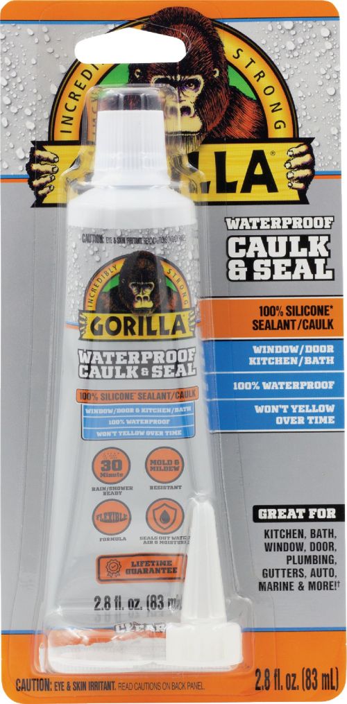 Gorilla All-Purpose 100% Silicone Sealant, Clear - 10 fl oz tube