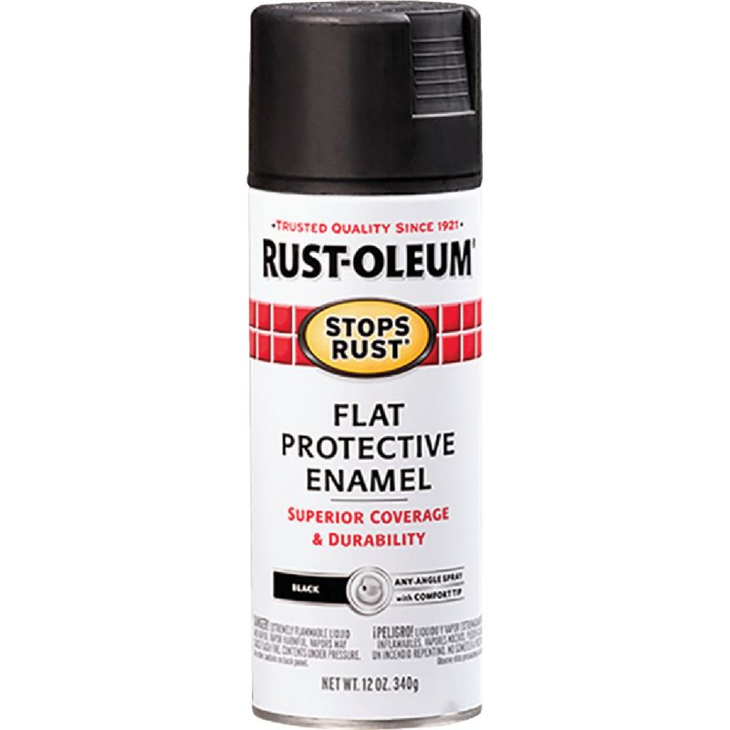 Rust-Oleum Stops Rust Protective Enamel Spray Paint 12 Oz., Black