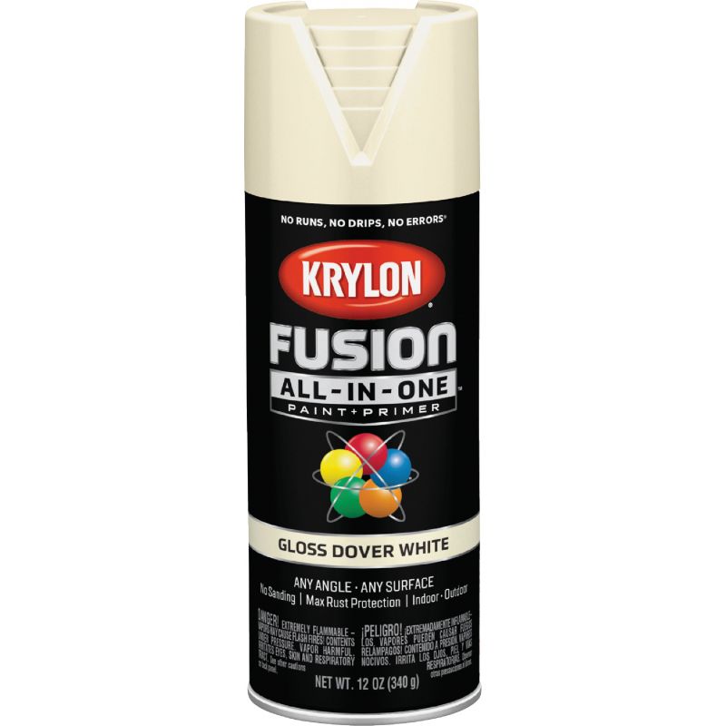 Krylon Fusion All-In-One Spray Paint &amp; Primer Dover White, 12 Oz.